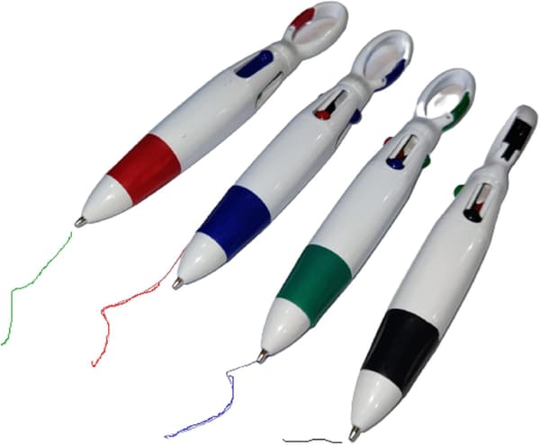 Multicolor Retractable Ink Pens - 4 Pack