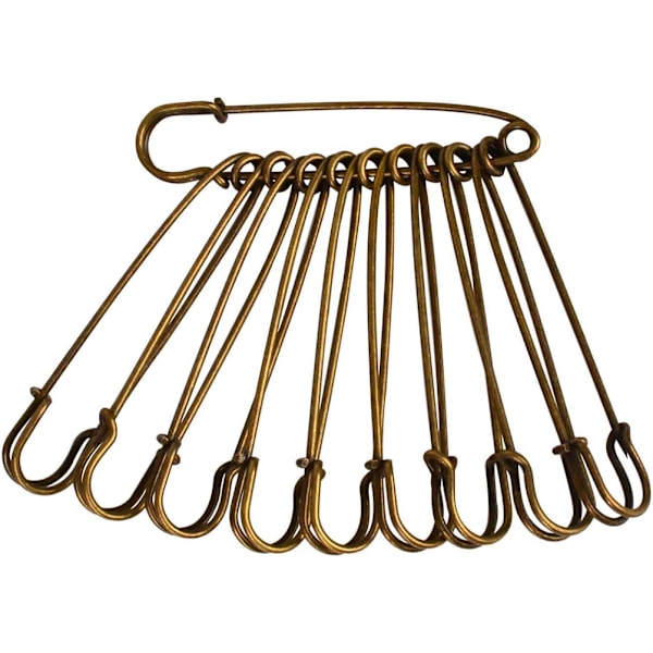 Sikkerhedsnåle Heavy Duty Store Sikkerhedsnåle Stål 50 Stk. til Tæpper, Tøj, Nederdele, Kilte, Håndværk (Brun)