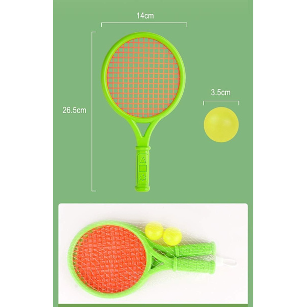 Plasttennisracket Barnleksak Utomhus Sport Interaktiv Strandleksak Tennisracket Set (Gul) Yellow