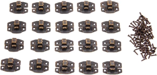 20 stk. låsehasper 2,4 x 2 cm Antikk bronse retrostil jernkasse boks kiste koffert låsehasper