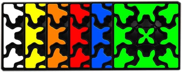 Gear Cube 3x3 Sileä 3D-palapeli jalustalla (musta)