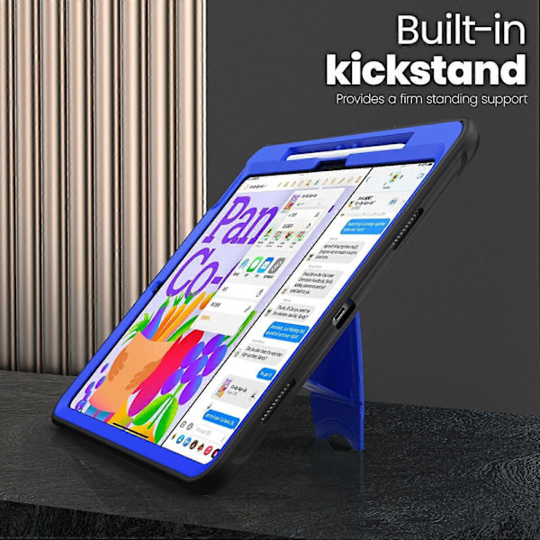 Fodral för iPad Pro 13 (2024) PC+TPE Tablettskydd med Dold Zinklegeringsstativ