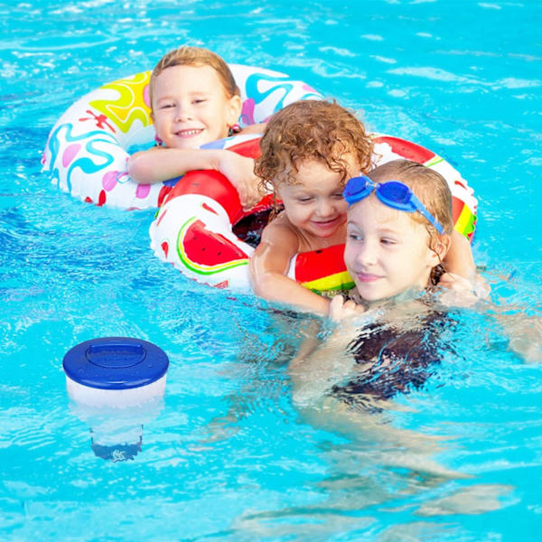 Flydende pool dispenser, automatisk klordispenser, klordispenser, udendørs flydende dispenser, klordispenser, kemisk dispenser til svømmebassin