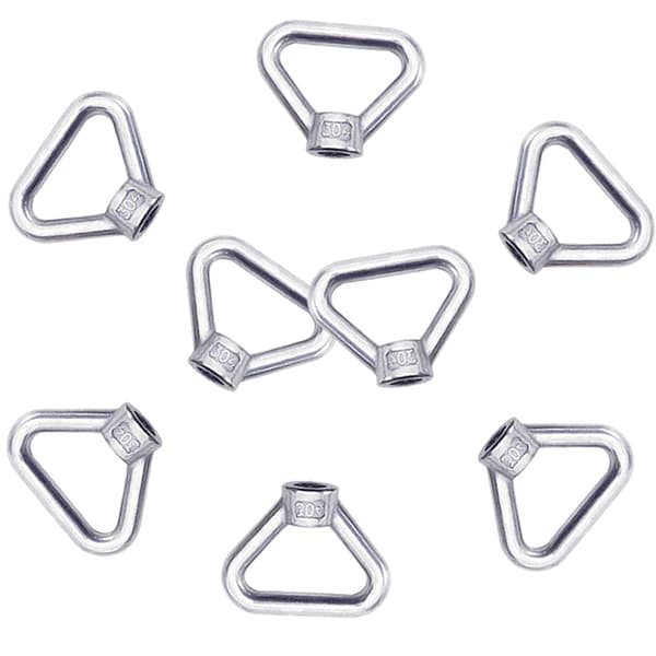 Lyftögla mutter 8 stycken M8 ringmutter skruvmutter silver 304 rostfritt stål triangelringmutter lyftögla mutter fästelement M8 honringmutter