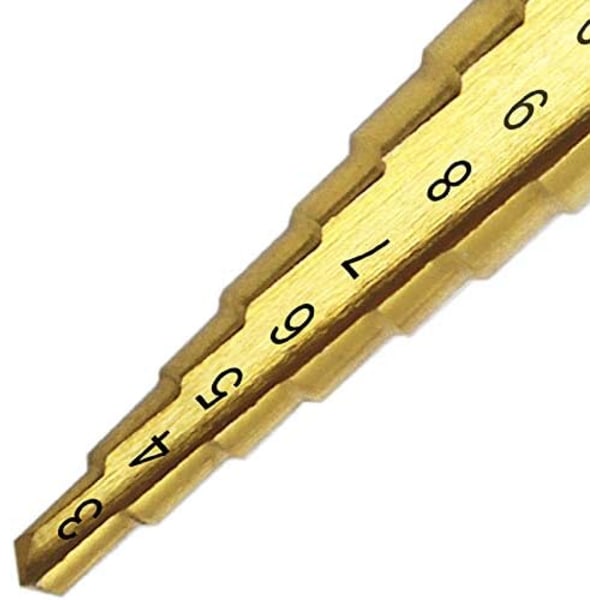 Mengshen Trin Drill Bit 3-13mm, Højhastigheds Stål Titanium Belagt Trin Drill Bit Cutter Hex Skaft Power Tool HSS Professionel Pagode Drill Bit