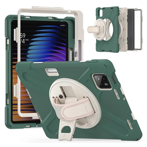 Fodral för Xiaomi Pad 7 TPU+PC+Silikon Ställ Anti-Fall Tablet Skydd - Smaragdgrön