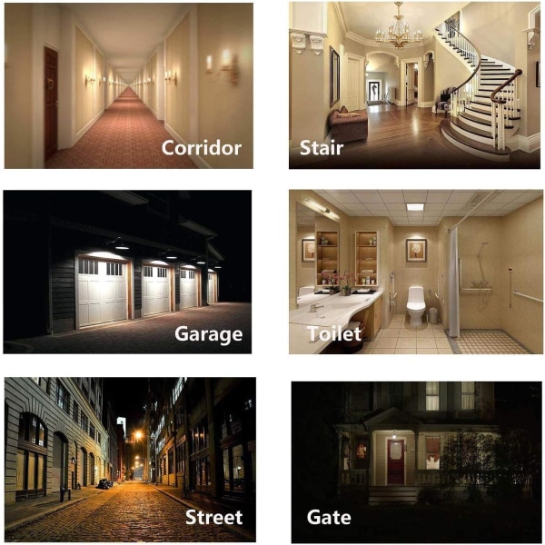 12W E27 PIR Infrarød LED-pære med bevegelsessensor Automatisk på/av A60 220V 1200lm Tilsvarende 120W Halogen, (2-pakning, Varm hvit 2700k