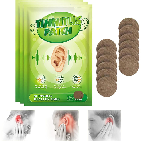 Tinnitus Relief för ringande öron, Tinnitus Relief Patches, Tinnitus Patch för förbättrad lyssning, minskar öronbrus