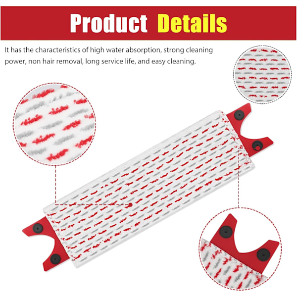 Stykker Moppe Refill til Vileda Microfiber Moppesæt, til Vileda Ultramax Moppe 2 i 1 Absorberende Refill