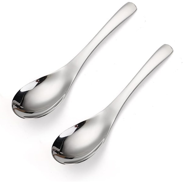 Tykk og tung suppeskje, sett med 6, rustfritt stål, 15,4 cm