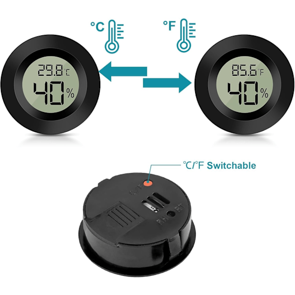 2-pack Digital LCD-display Utomhus Hygrometer för Inomhus Luftfuktare Avfuktare Växthus Källare