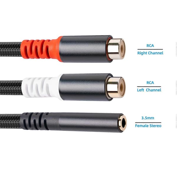 3,5 mm hun til 2 RCA hun stereo adapter lydkabel til mobiltelefon MP3-afspiller notebook