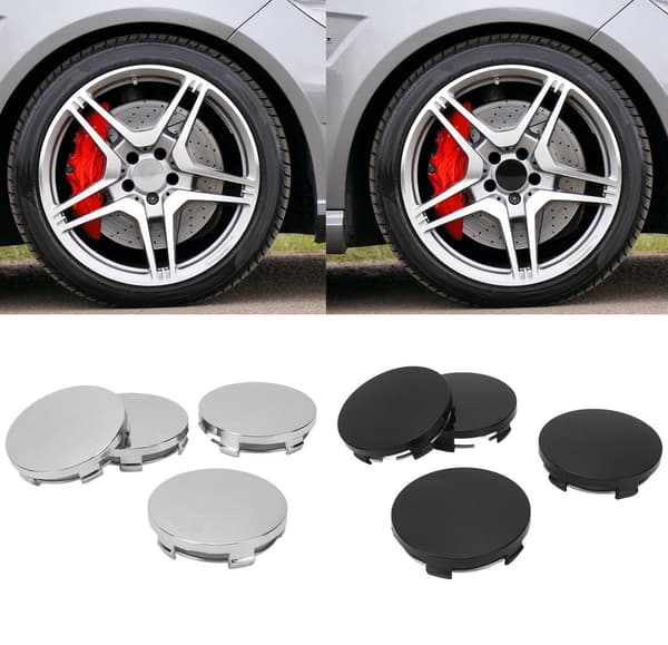 Centrumkåpor / Navkapslar Bilmärke - 4-pack 65mm (Silver)