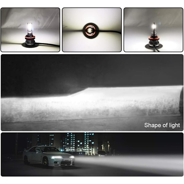 H7 Auton ajovalon Mini Led -lamput Auton ajovalosarja 6000K Led -lamppu 2 kpl