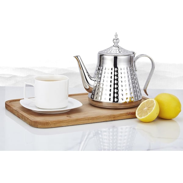1200ml, Rustfrit Stål Tekande med Aftagelig Infuser, Komfur Tekande