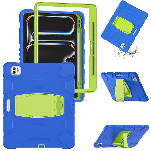 For iPad Pro 13 (2024) Støtteben Etui PC+Silikone Anti-drop Tablet Cover