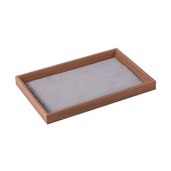 Kiinteä puinen litteä korukaukalo (2 kokoa), harmaa Color 2