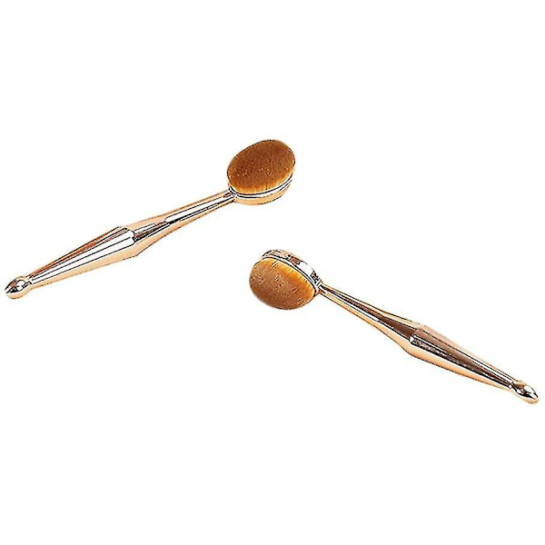 Ansiktsmakeupborste, Multifunktionell Makeupborste (2 stycken, roséguld)