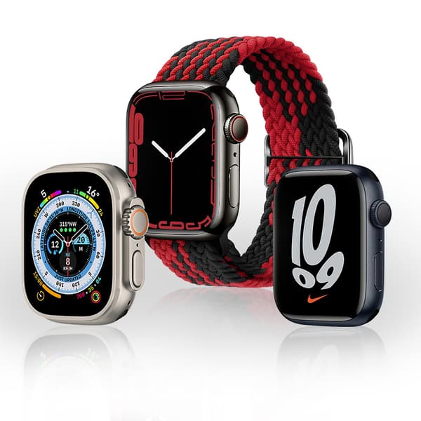 Rem til Apple Watch 49mm / 45mm / 44mm / 42mm Vævet Nylon Sort og Rød