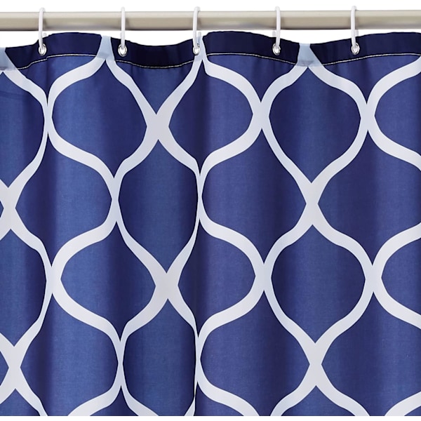 Dusjforheng i stoff - 72 x 72 tommer, for baderom 72''x72'' Navy Blue Moroccan