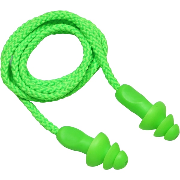 20 st trådbundna öronproppar Mjuka återanvändbara öronproppar i silikon Brusreducerande hörselskydd, sömn(grön)