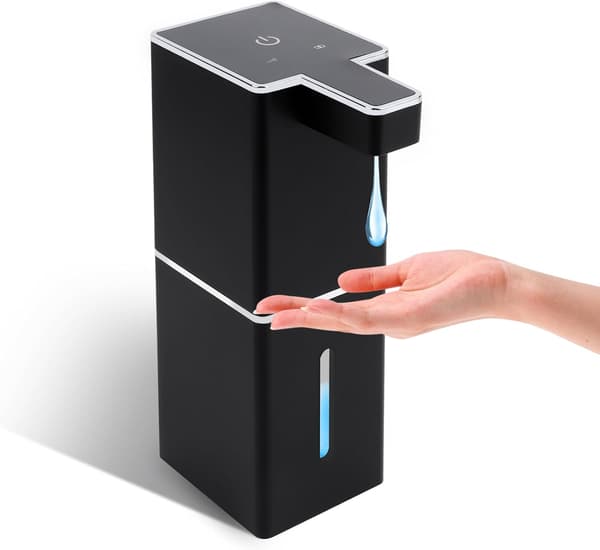 380 ml automatisk sæbedispenser til vægmontering, USB C genopladelig vægmonteret sæbedispenser, berøringsfri sæbedispenser