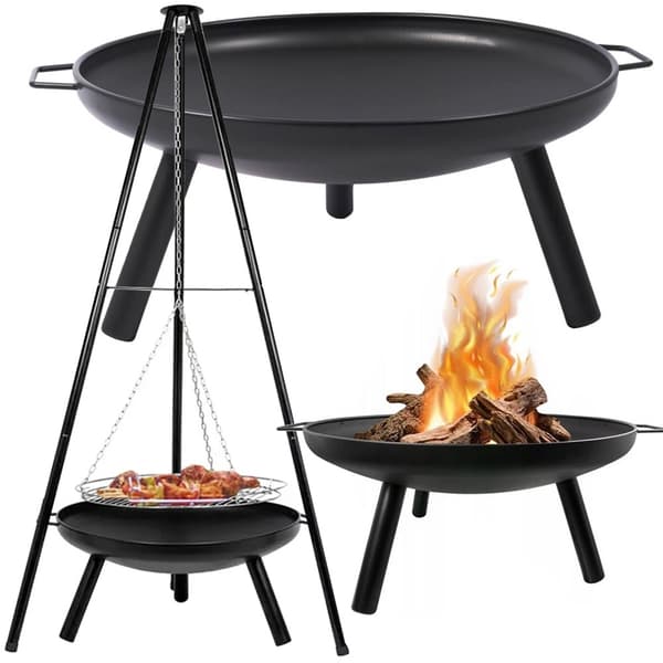 Hängande grill och eldstad för öppen eld - 58 cm