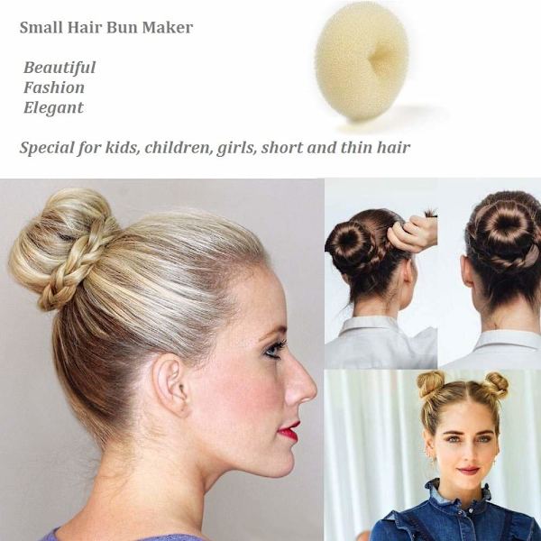 Extra Small Kids Bun Maker, 6-Pack Mini Donut Styler (Small 2\", Off-White)
