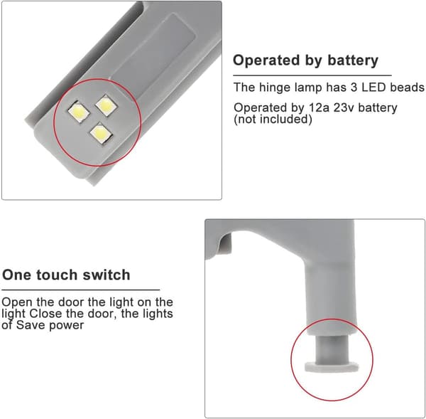 10 stk Universal Hengsel LED Sensor Lys Skapskap Klesskap Garderobe Nattlys