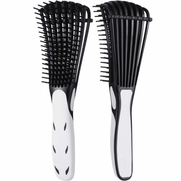 2-pack avborstningsborstar för lockigt hår, texturerat 3a till 4c lockar för vått/torrt/långt tjockt lockar, glänsande lockar exfoliator