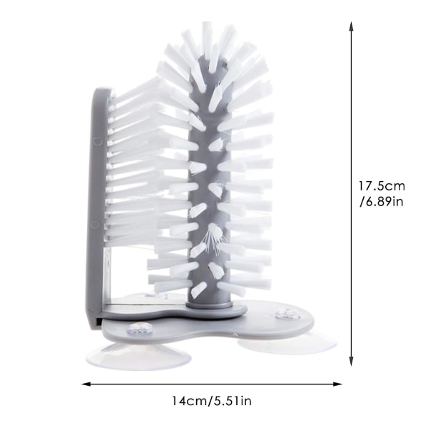 Koppbørste med sugekopp Dobbeltsidig bust Glasskopprenser Stående flaskevasker Avtakbar