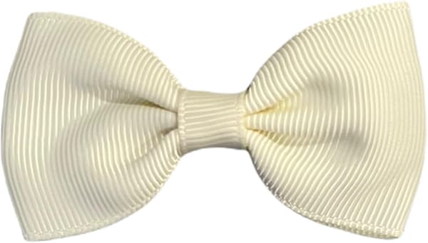 Gräddgummi Grosgrain Hårrosetter för flickor, skolklämmor, 10-pack, 2,7 tum Cream