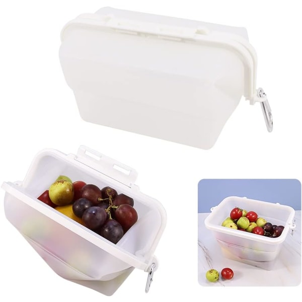 Silicone Lunch Box, Collapsible Food Storage Containers, Microwave Freezer and Dishwasher Safe