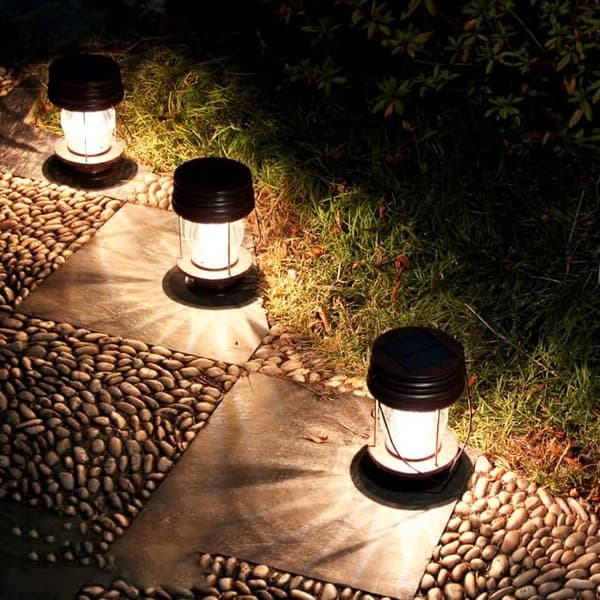 Sett med 2 solcellehengelys, utendørs hagelys, retro LED-pendellamper med håndtak (varmt lys)