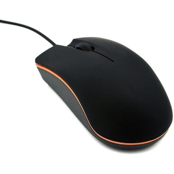 Trådbunden mus, höger- eller vänsterhänt USB trådbunden datormus, ergonomisk datormus med hållbara klick för PC, dator, bärbar dator (svart)