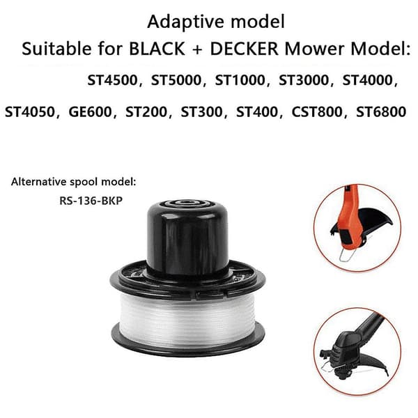 10 stk. nylonspoler for Black &amp; Decker ST1000 / ST3000 / ST4000 / ST4500 gressklipper, RS-136-