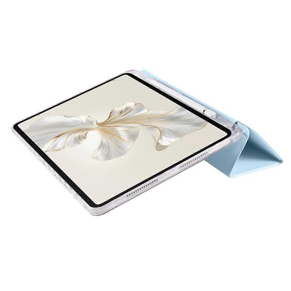 For Honor Pad 9 Etui Tri-Fold Stand Læder+TPU+Akryl Klar Bagside Tablet Cover