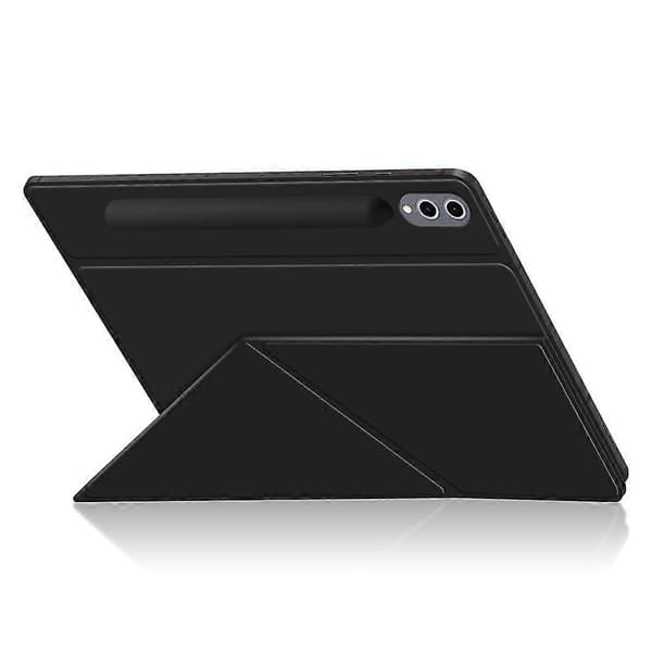 Til Samsung Galaxy Tab S10+ Etui Origami Stand PU Læder Magnetisk Tablet Cover - Sort