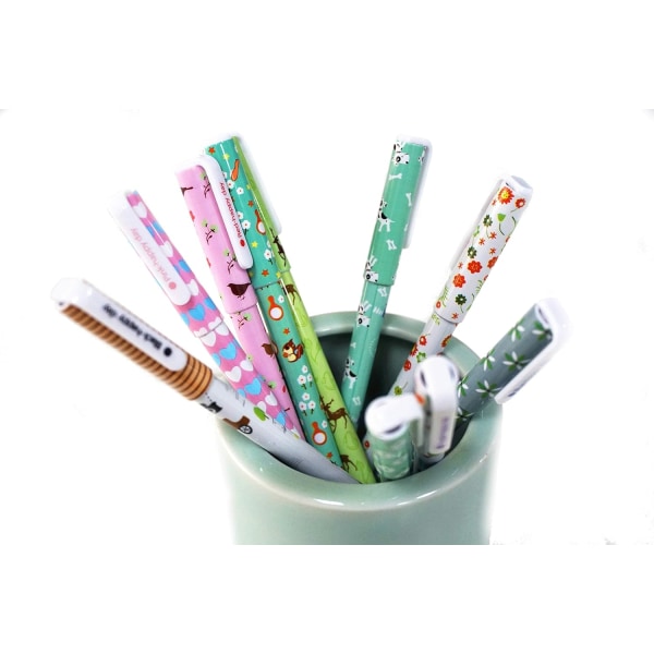 10 kpl söpöjä värikyniä naisille Toshine värikkäät geelivärikynät moniväriset kynät Bullet Journal -kirjoittamiseen Roller Ball -kynät ohuet kärjet D Multicolored