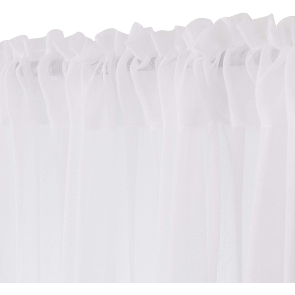 2 paneler gennemsigtige gardiner polyester stof ren farve vinduesgardin, 140x180cm hvid