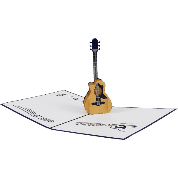 Gitarrdesign 3D Pop Up-kort Gratulationskort Födelsedagskort Gitarrpresent Musikpresent till gitarristmusiker