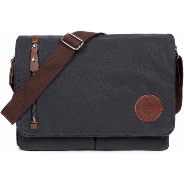 Mens Canvas Messenger Shoulder Bag for school work travel