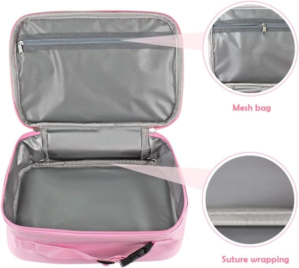 Lunsjpose for barn, enhjørning isolert lunsjboks snackboks med stropp for jenter, barnetermisk totebag