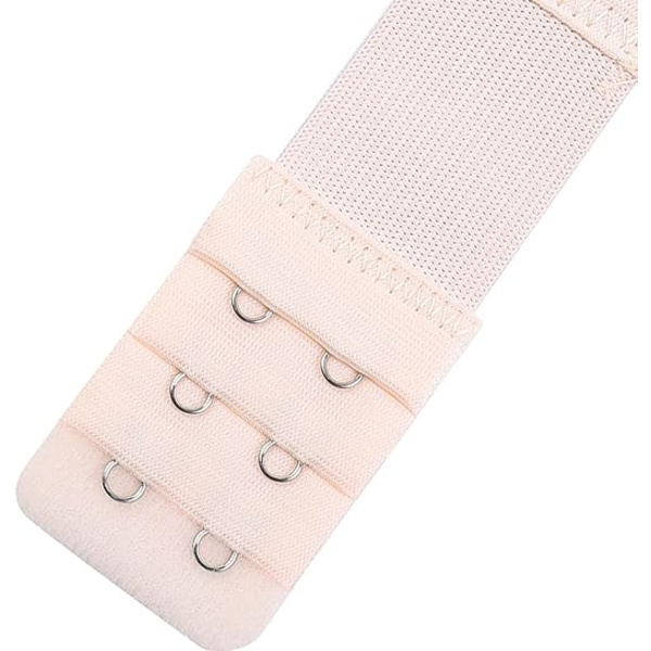 BH-förlängare, set med 6 damers bröstremmar förlängare elastisk förlängare set 3 rader x 2 krokar, hudfärg, vit, svart