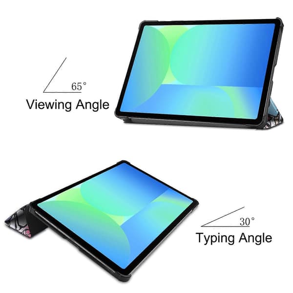 For Samsung Galaxy Tab S10 FE/S9 FE Deksel Mønstertrykk Lær Stativ Tablet Cover