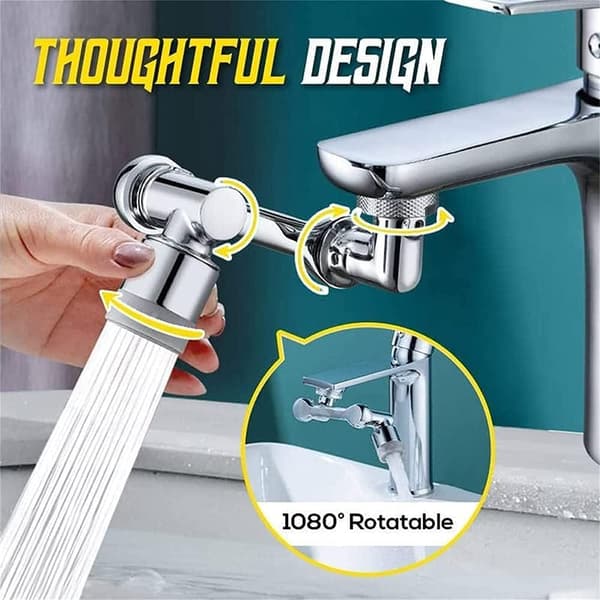 Roterbar multifunksjonell forlengelseskran, 1080° vaskkranfeste, svingbar lufter