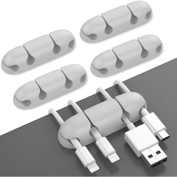3-pack sladdhållare för skrivbord, stark självhäftande sladdhållare Kabelklämmor Organizer för att organisera USB kabel/ power