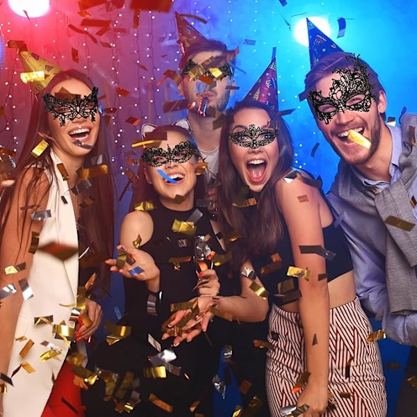 Venetsialaiset naamiot 6 kpl Mardi Gras naamiot naamiaisiin Yön puolinaamiot Pitsi naamiot Mardi Gras naamiot Halloween naamiaiset