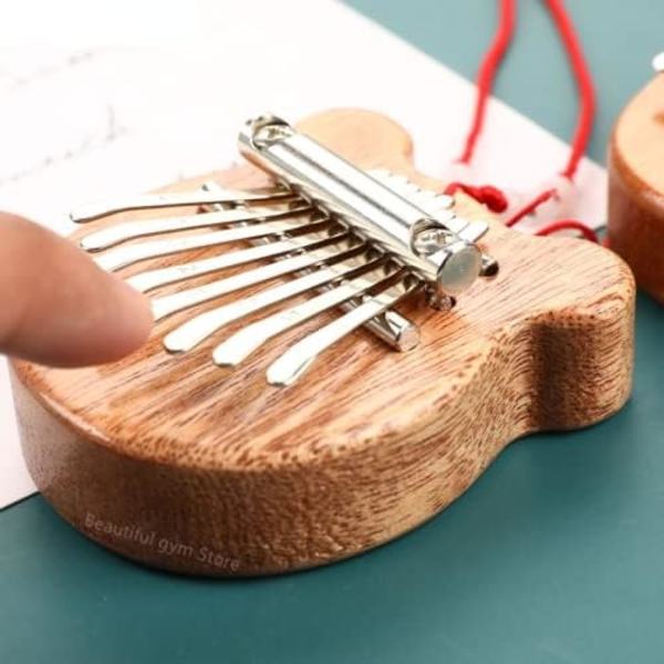 Mini Kalimba 8-tangenters tommelpiano, solid akryl fingerpiano med snor