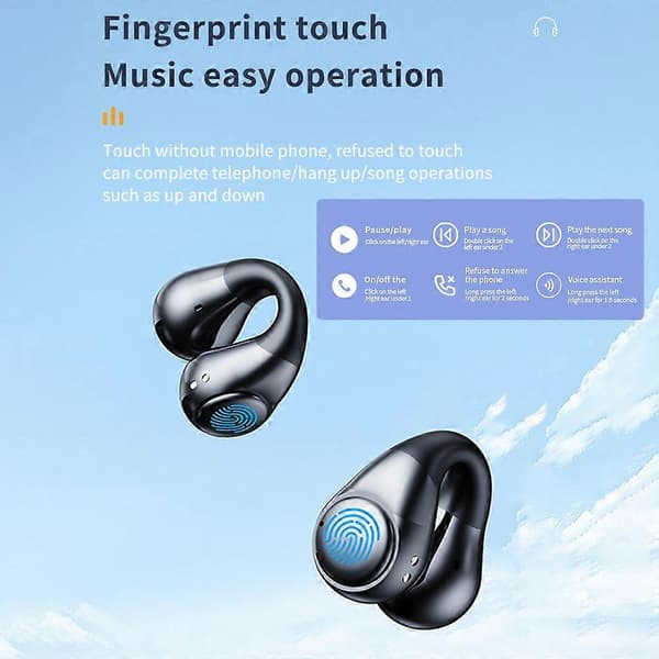 Typ B JR01 Bluetooth Headset Hörlurar Trådlös Öronkrok Design Hörlurar med Laddningsfodral